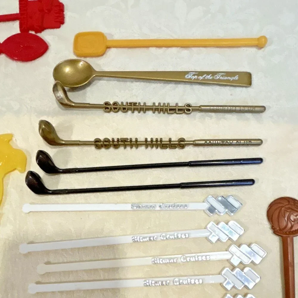 Vintage Advertising Mixed Lot Swizzle Sticks, Plastic, Multicolor Lot of 28